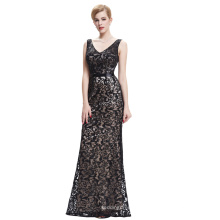 Starzz 2016 sans manches en V à encolure noire Long robe à billes à billes robe de bal ST000034-1